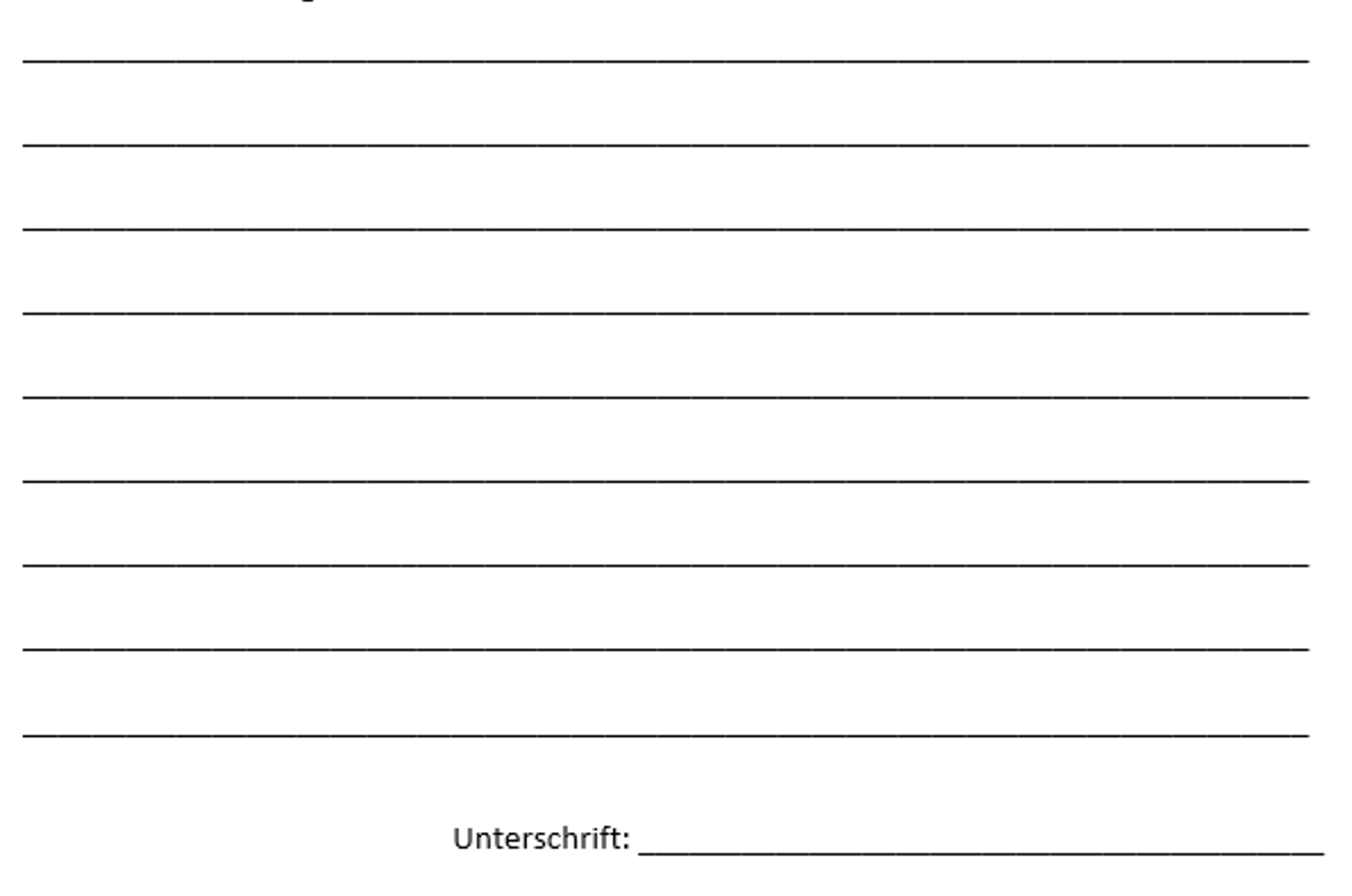 Platz für Antworten der Schülerinnen und Schüler, neun Zeilen